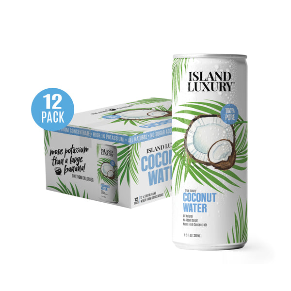 Island Luxury Premium Coconut Water - 12 SINGLE CANS (330ml)
