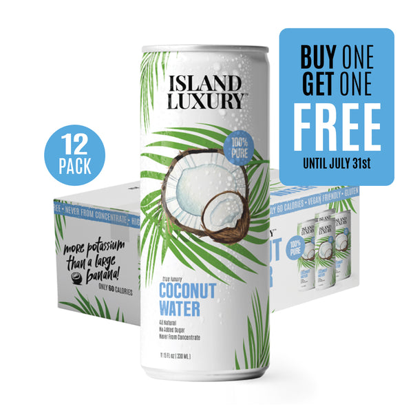 Island Luxury Premium Coconut Water - 12 SINGLE CANS (330ml)