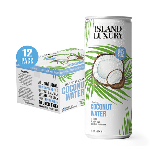 Island Luxury Premium Coconut Water - 12 SINGLE CANS (500ml) - Case